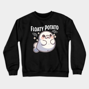 Funny Manatee Floaty Potato Cute Kawaii Sea Cow Crewneck Sweatshirt